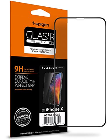 Spigen, iPhone X Screen Protector, HD Full Coverage, Edge to Edge Protection, Case-Friendly, iPhone X Tempered Glass, iPhone X Glass Screen Protector, iPhone 10 / iPhone X (057GL22986)