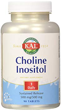 KAL Choline Inositol Tablets, 500/500 mg, 90 Count