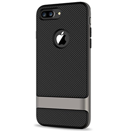 JETech iPhone 7 Plus Case Two-Layer Slim Protective Cover with Shock-Absorption and Carbon Fiber for Apple iPhone 7 Plus 5.5 Inch (Grey)