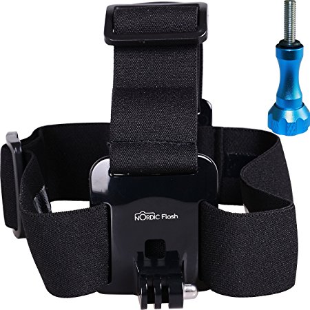 Nordic Flash Head Strap Mount with Aluminum Thumbscrew for GoPro Cameras, Black