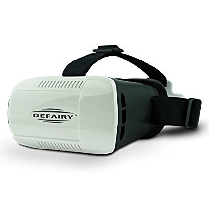 DEFAIRY Virtual Reality Headset Google Cardboard VR 3D Glasses, White/Black