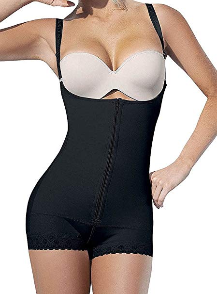 YIANNA Women Body Shaper Seamless Tummy Control Shapewear Open Bust Slimmer Belly Bodysuit