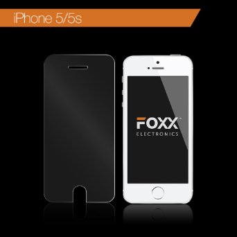 Iphone 5, 5C & 5S Tempered Glass Screen Protector Excellent Fitting Premium 9H Glass Screen Protector Featuring Anti-scratch, Anti-fingerprint, Bubble Free Features By Foxx Electronics