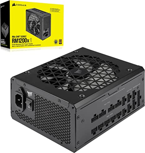 Corsair RM1200x SHIFT Fully Modular ATX Power Supply - Modular Side Interface - ATX 3.0 & PCIe 5.0 Compliant - Zero RPM Fan Mode - 105°C-Rated Capacitors - 80 PLUS Gold Efficiency - Black