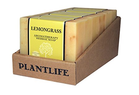 Value 6 Pack- Lemongrass 100% Pure & Natural Aromatherapy Herbal Soap- 4 oz each