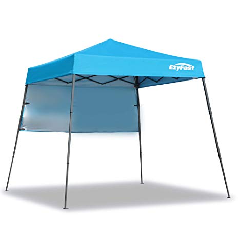 EzyFast Ultra Compact Backpack Canopy, Pop Up Shelter, Portable Sports Cabana, 7.5 x 7.5 ft Base / 6 x 6 ft top for Hiking, Camping, Fishing, Picnic, Family Outings