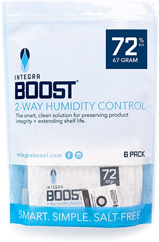 Integra BOOST RH 2-Way Humidity Control, 72 Percent, 67 Gram (Pack of 6)