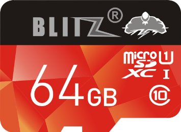 BLITZ 64GB Micro SD SDXC Class 10 Memory Card with Adapter