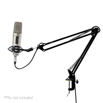 Pyle-Pro PMKSH01 Suspension Boom Scissor Microphone Stand/Studio Radio Shock Mount Mic Holder, Adjustable/Extendable