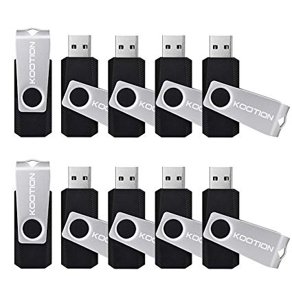 20 Pack 8GB Kootion Bulk Sale USB Flash Drives Swivel Thumb Drive, Black