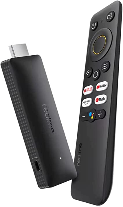 realme 4K Smart TV Stick - Streaming Player con Control Remoto, Asistente de Voz de Google, Google Play Store, Netflix, WiFi, Bluetooth 5.0