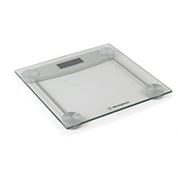 Westinghouse WBS11 Digital Bathroom Scale, 330 Pound Limit, Glass Platform