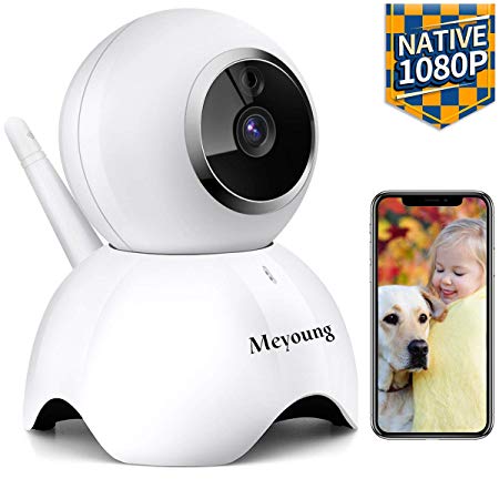 Wireless Security Camera, Upgraded Native 1080P WiFi Dog Pet Camera, Meyoung Wireless Indoor Pan/Tilt/Zoom Home Camera Baby Monitor IP Camera - Night Vision,Motion Detection,2-Way Audio,Cloud Service
