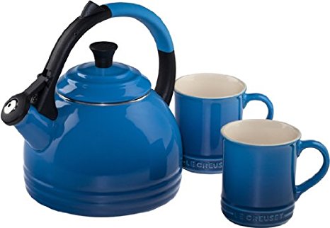 Le Creuset Enamel on Steel Kettle and Mug Gift Set, Marseille