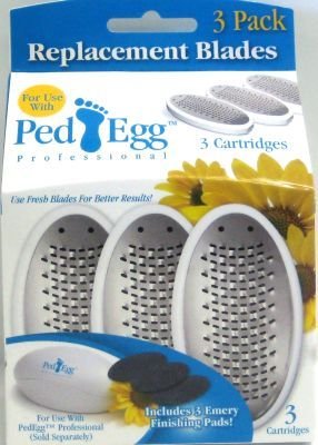PedEgg Replacement Blades with Emery Pads - 3 pack