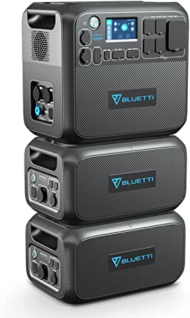 BLUETTI Portable Power Station AC200MAX and 2 B230 External Battery Modules, Expand to 6144Wh LiFePO4 Battery Backup w/ 4 2200W AC Outlets, Solar Generator for Home Power Failure, Outdoor, Off-grid