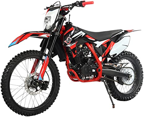 X-PRO Titan 250cc Dirt Bike with LED Light Zongshen Engine Pit Bike Gas Dirt Bikes Adult Dirt Pitbike 250cc Gas Dirt Pit Bike, Big 21"/18" Wheels! (Black/Red)