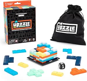 Educational Insights Upzzle - Strategic Stacking Puzzle Game for 2 Players, Brain Teaser Puzzles for Kids and Adults, Perfect for Family Game Night, Gift for Ages 7