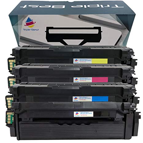 Triple Best Set of 4 CLT-504S Black, Cyan, Yellow, Magenta Compatible Laser Toner Cartridge Replacement for Samsung CLT-K504S,CLT-C504S,CLT-Y504S,CLT-M504S Color Laser Toner Cartridge