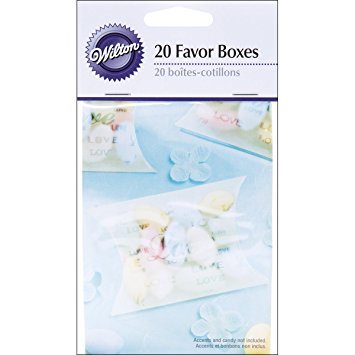 Wilton Love Pillow Boxes Embellishment, 2.75-Inch x 3.5-Inch, White, 20-Pack