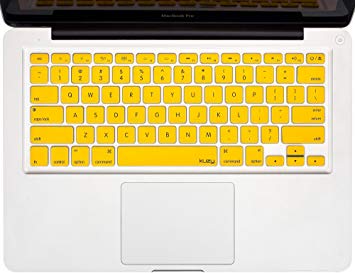 Kuzy - MacBook Keyboard Cover for Older Version MacBook Pro 13, 15, 17 inch and MacBook Air 13 inch, iMac Wireless Keyboard, Apple Computer Accessories Key Board Silicone Skin Protector - Yellow