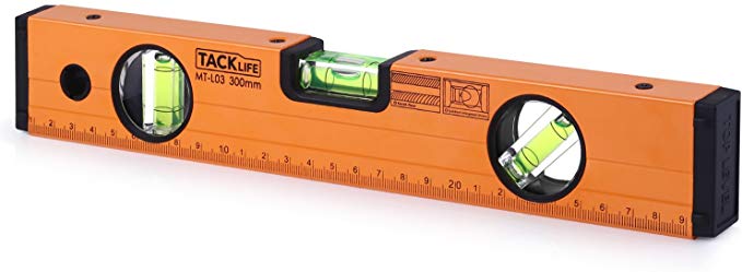 Spirit Level, Tacklife MT-L03 300 mm Spirit Level with Magnetic Strip and Triple Ways of Measurement