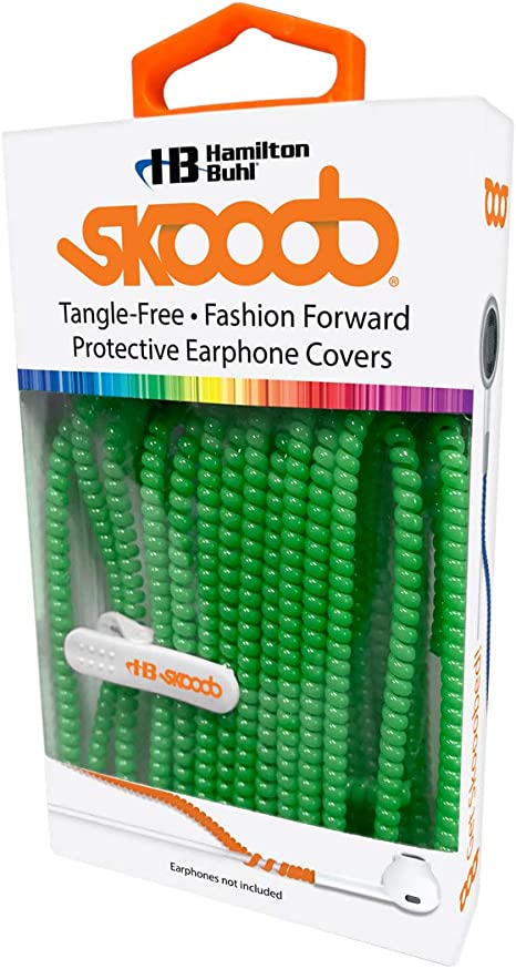 Skooob Tangle Free Earbud Covers - Knot Free Cable Protector - Stylish Earphone Covers (Mint Green)