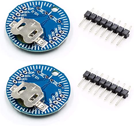 HiLetgo 2pcs DS3231 DS3231SN RTC Module Real Time Clock Memory Module V2.0 I2C with PinHeader