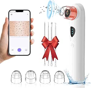 Blackhead Remover-Pore Vacuum,2024 Upgraded Black Head Remover for Face Tool with Camera, 4 Suction Heads & 3 Adjustment USB Rechargeable, Suitable for Women and Men