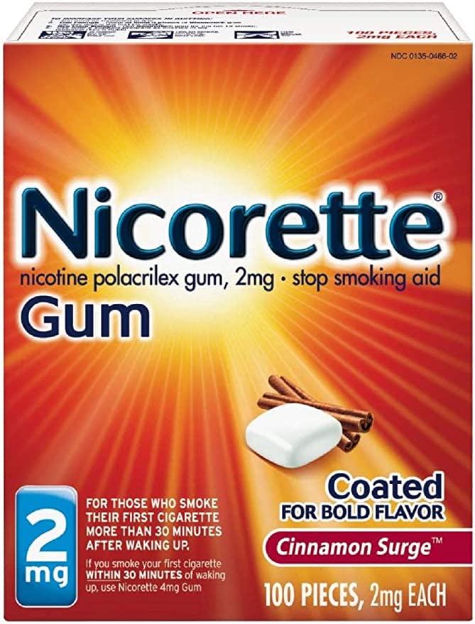 Nicorette Stop Smoking Aid Cinnamon Surge Gum, 2 mg - 100 Each