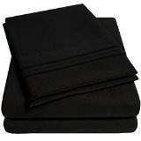1500 Supreme Collection 4 Piece Bed Sheet Set Deep Pocket - All Sizes 23 Colors - Queen Black