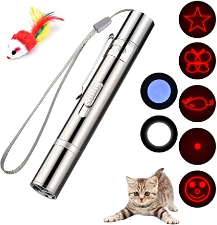 Cat Toys for Indoor Pets,Laser Pointer for Cats Dogs,Interactive Pet Toy, Rechargeable,Make Your Pet Play with You (1 PCS)