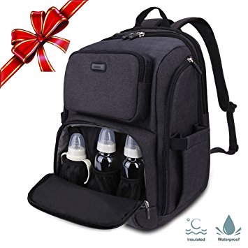 Professional Baby Diaper Backpack with Stroller Straps and Changing Pad, Anti-water and Durable Travel Diaper Bag for Baby Care, 30L Large Capacity Travel Backpack (Black)