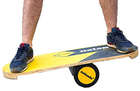 NALANDA Balance Board, 33‘’ x 12.2" Length Wooden Balance Trainer for Fitness, Yoga, Training, Board Sports Skill Trainer with 6.1''Roller Stability Improving Core Strength