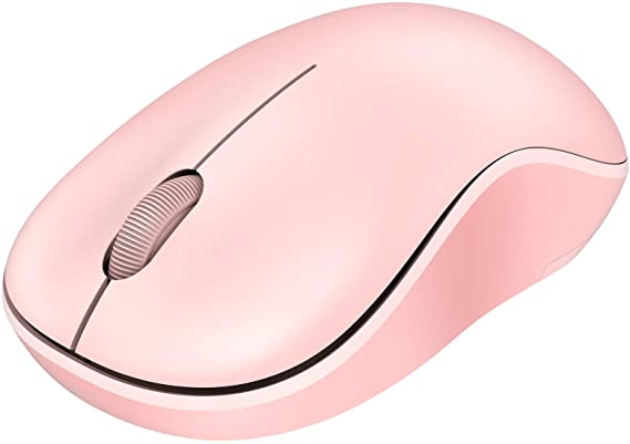 Nulaxy Bluetooth Mouse, 2.4G Bluetooth Wireless Mouse Dual Mode(Bluetooth 5.0 USB), Computer Mouse with USB Receiver, Ergonomic Mouse for Laptop, iPad, MacOS, PC, Windows, Android (Pink)