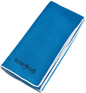 HemingWeigh Microfiber Highly Absorbent Yoga Mat Towels - Super Soft, Sweat Absorbent, Non-Slip Bikram hot Yoga   Heated Vinyasa   Perfect Size for Mat - Ideal for Hot Yoga & Pilates - 72" x 24"