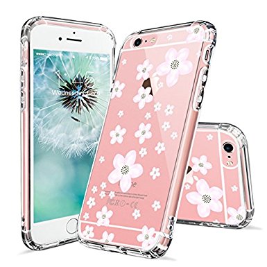 iPhone 6 Case, iPhone 6s Clear Case, MOSNOVO Pink Cherry Blossom Floral Printed Flower Clear Design Transparent Plastic Hard Back with TPU Bumper Protective Case Cover for Apple iPhone 6 6s (4.7 Inch)