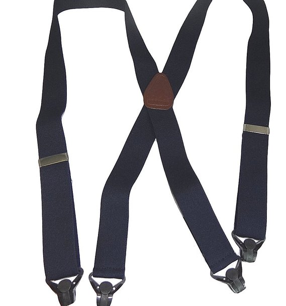 Hold-Ups Black Snow Ski Suspenders 1 12 wide Patented Gripper Clasps X-back