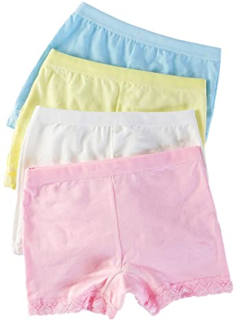 Czofnjesi Girls Underwear Soft Cotton Boyshort Kids Panties 4 Pack