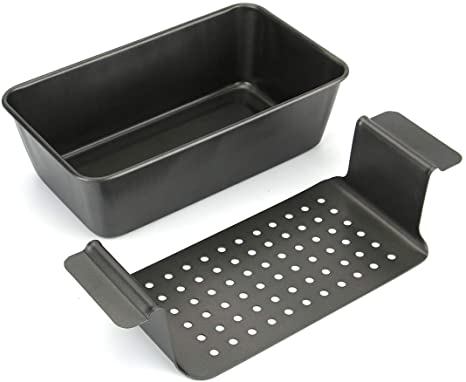 Tosnail 2-Piece Non-Stick Meatloaf Pan with Drain Bread Loaf Pan Set