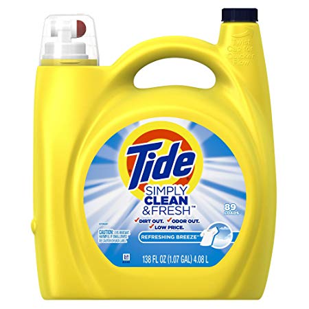 Tide Simply Clean & Fresh Liquid Detergent, Refreshing Breeze - 4.08 L / 138 Fl. Oz