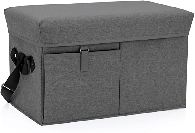 ONIVA - a Picnic Time Brand Ottoman Insulated Collapsible Cooler/Picnic Tote, Grey