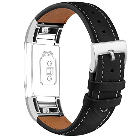 iGK For Fitbit Charge 2 Bands, Genuine Leather Replacement Bands for Fitbit Charge 2