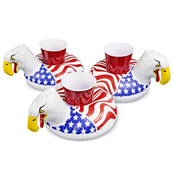 GoFloats American Screaming Eagle Drink Float 3 Pack - Float Your Drinks in Style