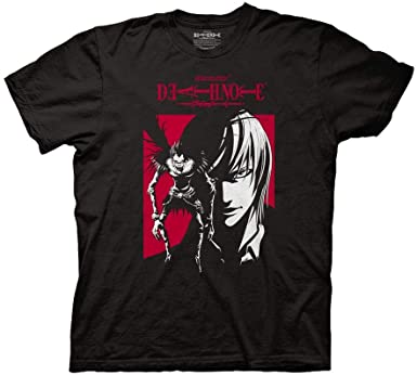 Ripple Junction Death Note Adult Unisex Ryuk & Light Contrast Red Light Weight 100% Cotton Crew T-Shirt