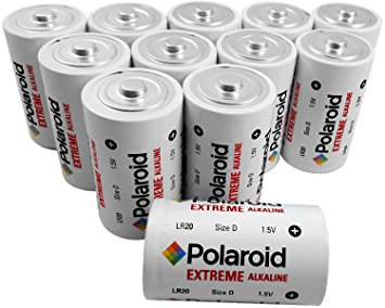 Polaroid D Extreme Alkaline Batteries (12 Pack)