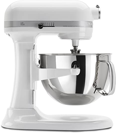 KitchenAid RKP26M1XWH 6 Quart Professional 600 Series Stand Mixer (Renewed)