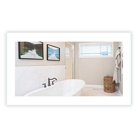 LED Side-Lighted Bathroom Vanity Mirror: 60" Wide x 40" Tall - Commercial Grade - Rectangular - Wall-Mounted