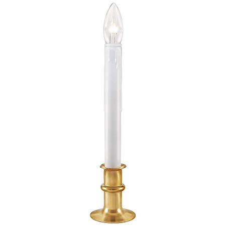 Celestial Lights Ultra Bright, Battery Operated LED Window Candle with Timer (1 Candle, Brass)