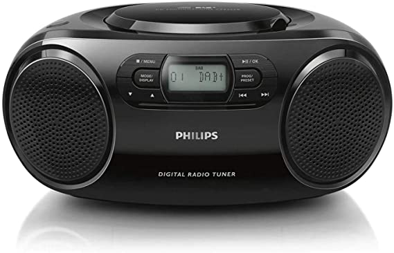 Philips CD Player AZB500/12 DAB   Radio (DAB /FM, Dynamic Bass Boost, CD Playback, Shuffle/Repeat Function, 3.5-mm Audio-In) Black (2020/2021 Model), One size